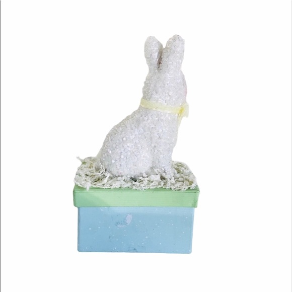 White Beaded Easter Bunny Storage/ Gift Box - Picture 2 of 10